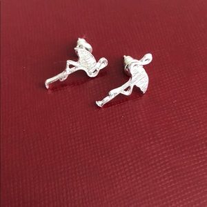 Flamingo Earrings Dipped In Silver...